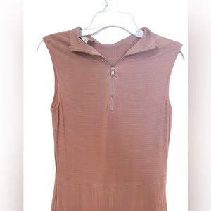 •BABY PINK QUARTER ZIP UP SUMMER DRESS